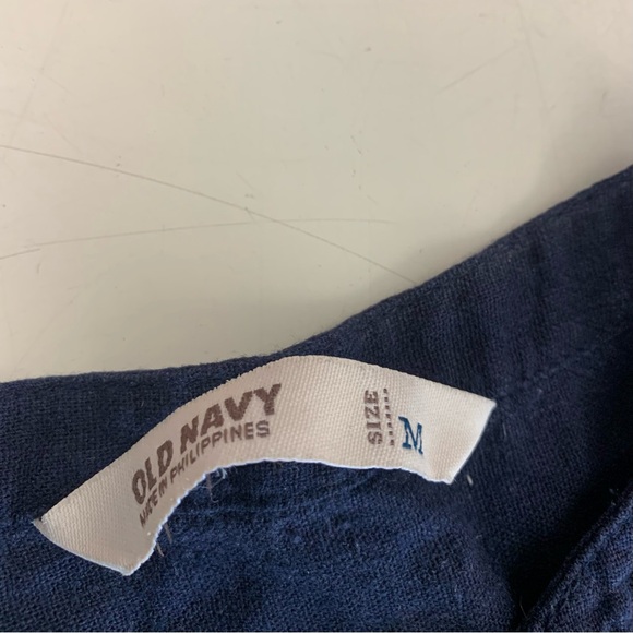 Old Navy Linen Short button up Romper with adjustable waist - Picture 6 of 9